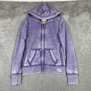 Aeropostale‎ Hoodie Womens Small Purple Burnout Wash Full Zip Hooded Sweatshirt